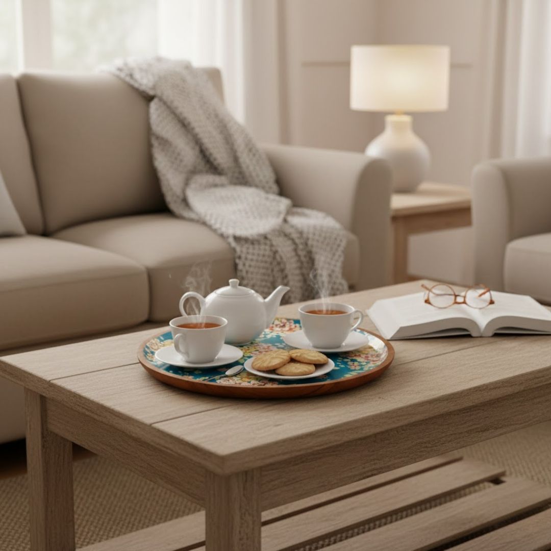 Elegant Acacia Wood Tray for Stylish Serving 061